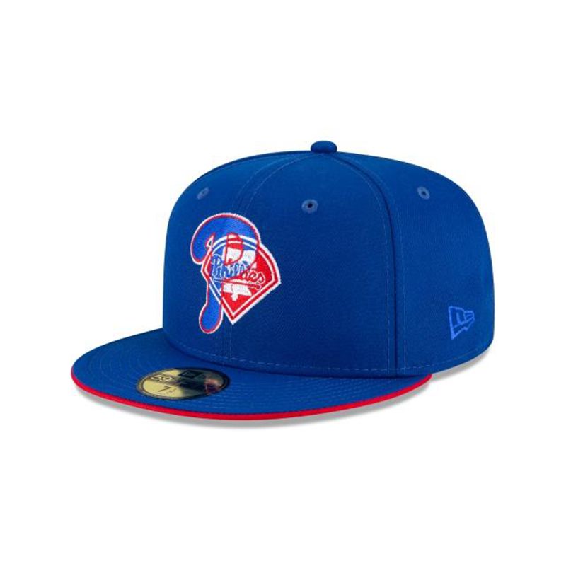 MLB Philadelphia Phillies Double Logo 59Fifty Fitted (ZXK9570) - Red New Era Caps